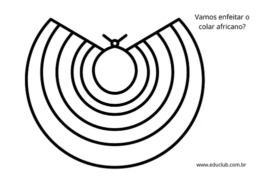 Molde de colar africano para atividade de artes | Educlub